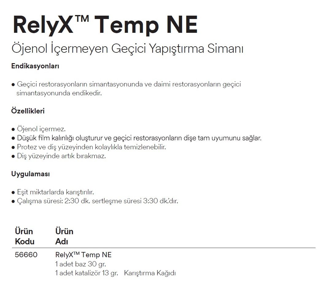 Relyx Temp NE Geçici Yapıştırıcı